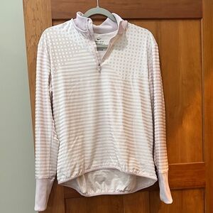Nike Pale Pink and White Quarter-Zip Performance Pullover M